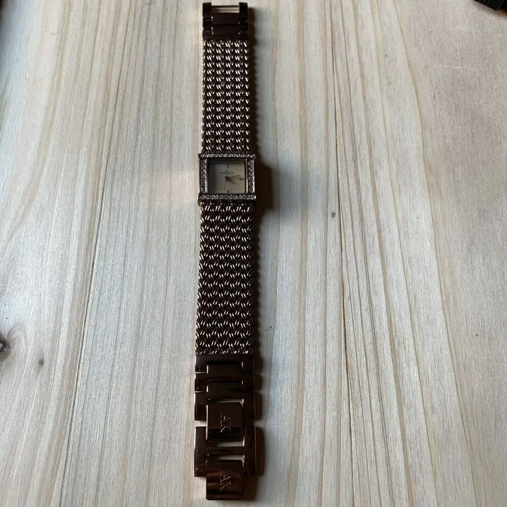 Anne Klein Mother of pearl Watch With Rhinestone Bezel New Battery